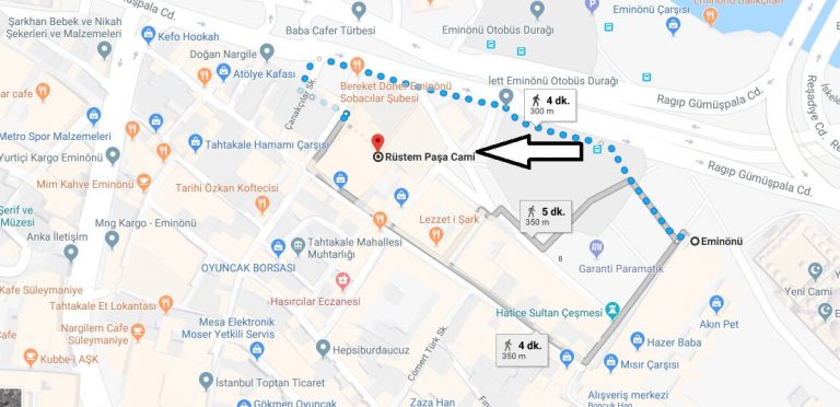 Rüstem Paşa Cami Nerede Nasıl Gidilir